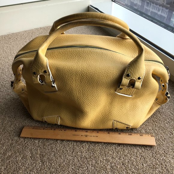 Cole Haan Village Satchel, Yellow Pebble Leather - Picture 4 of 16
